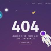 دانلود قالب صفحه 404 گم شده در فضا به صورت HTML